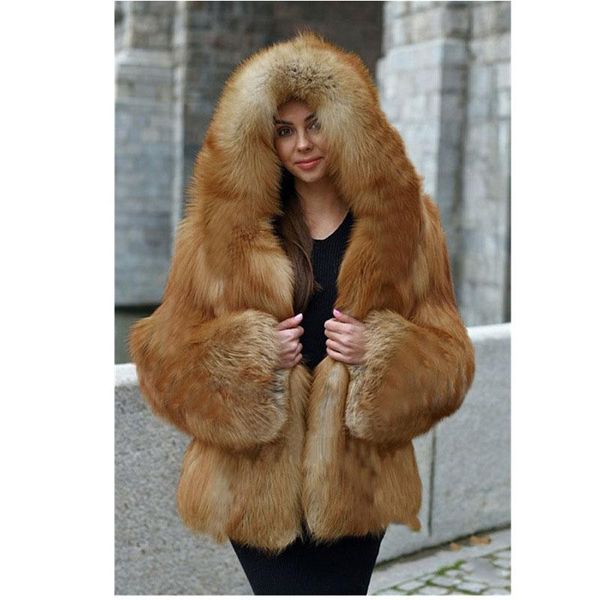 women's fur & faux gamporl 2021 winter jacket fashion thick warm red solid hooded middle length coat, Black
women's fur & faux gamporl 2021 winter jacket fashion thick warm red solid hooded middle length coat, Black