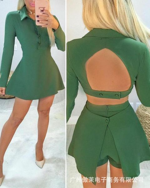 casual dresses 2021 women's spring and autumn dress open back design skirt pants ladies fashion slim lapel single-breasted green, Black;gray
casual dresses 2021 women's spring and autumn dress open back design skirt pants ladies fashion slim lapel single-breasted green, Black;gray