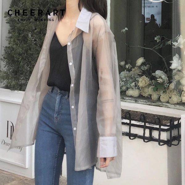 women's blouses & shirts cheerart transparent blouse women sheer see through shirt long sleeve ladies tulle 2021 spring summer clothing, White
women's blouses & shirts cheerart transparent blouse women sheer see through shirt long sleeve ladies tulle 2021 spring summer clothing, White