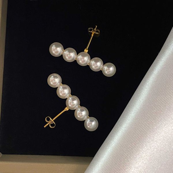 star net red same elegant temperament balance beam commuting simple earrings japan and south korea a row of pearl gold-plated earrings women, Silver
star net red same elegant temperament balance beam commuting simple earrings japan and south korea a row of pearl gold-plated earrings women, Silver