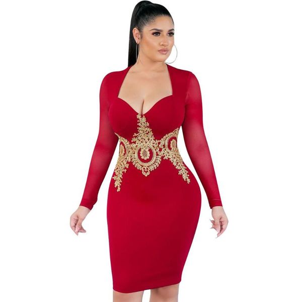casual dresses 2021 spring floral appliques bodycon dress women square collar mesh long sleeve elegant night club party pencil midi, Black;gray
casual dresses 2021 spring floral appliques bodycon dress women square collar mesh long sleeve elegant night club party pencil midi, Black;gray