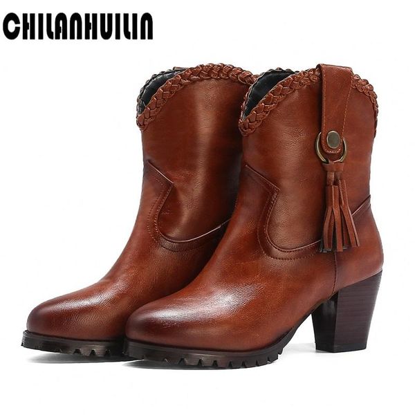 boots vintage style punk tassel splicing ankle for women shoes woman pu leather retro block high heels classic, Black
boots vintage style punk tassel splicing ankle for women shoes woman pu leather retro block high heels classic, Black