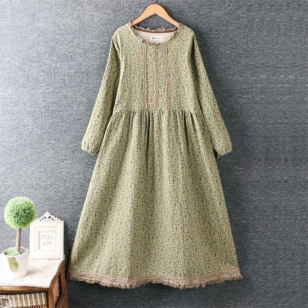 casual dresses autumn winter women dress japan style fresh o-neck lace floral print cotton linen loose long sleeve, Black;gray
casual dresses autumn winter women dress japan style fresh o-neck lace floral print cotton linen loose long sleeve, Black;gray