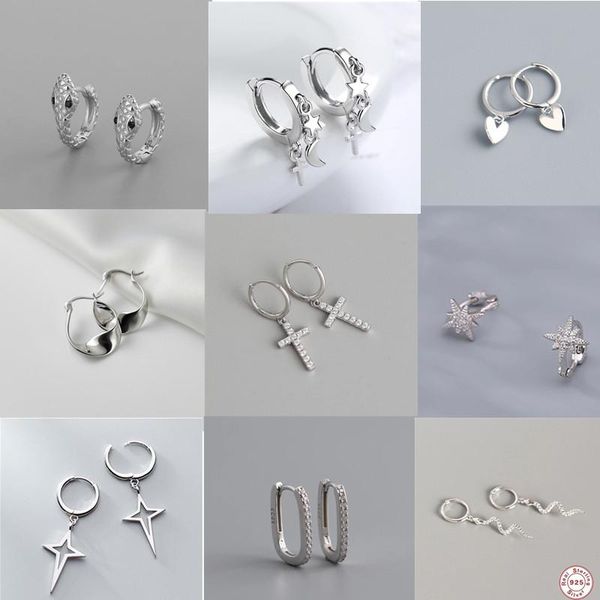 hoop & huggie 925 sterling silver crystal star cross snake earrings for women engagement personality jewelry prevent allergy a060, Golden;silver
hoop & huggie 925 sterling silver crystal star cross snake earrings for women engagement personality jewelry prevent allergy a060, Golden;silver