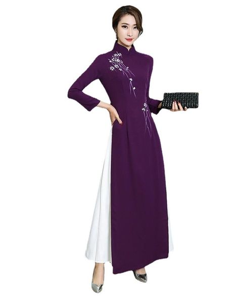 ethnic clothing traditional vietnam woman retro ao dai elegant chinese style cheongsam vintage floral festival wedding evening qipao dress, Red
ethnic clothing traditional vietnam woman retro ao dai elegant chinese style cheongsam vintage floral festival wedding evening qipao dress, Red