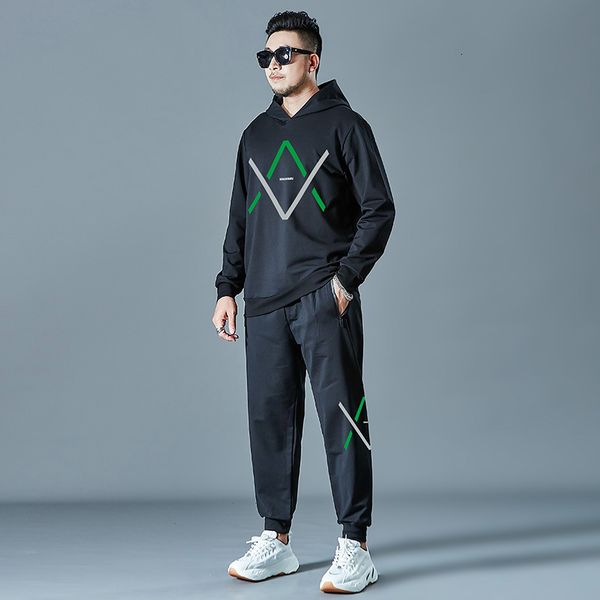 trendy large casual fattening men's loose sweater hooded spring trendy fat suit, Black
trendy large casual fattening men's loose sweater hooded spring trendy fat suit, Black