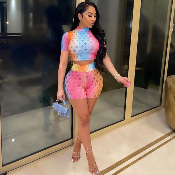 women's tracksuits summer clothing two piece set women hollow out short sleeve crop shorts sets club outfit streetwear wholesale it, Gray
women's tracksuits summer clothing two piece set women hollow out short sleeve crop shorts sets club outfit streetwear wholesale it, Gray