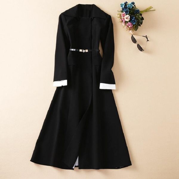 women's trench coats brand long coat 2021 autumn winter overcoats women turn-down collar covered button black, Tan;black
women's trench coats brand long coat 2021 autumn winter overcoats women turn-down collar covered button black, Tan;black