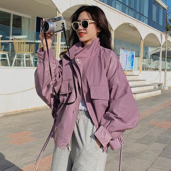 purple pink coat women's spring and autumn salt fried street work jacket jackets, Black;brown
purple pink coat women's spring and autumn salt fried street work jacket jackets, Black;brown