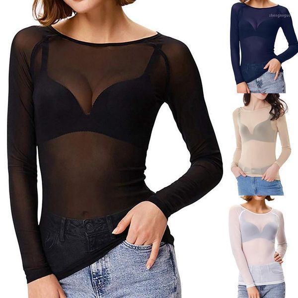 women's blouses & shirts women t shirt see-through long sleeve seamless arm shaper mesh sheer slim ladies t-shirt blouse, White
women's blouses & shirts women t shirt see-through long sleeve seamless arm shaper mesh sheer slim ladies t-shirt blouse, White