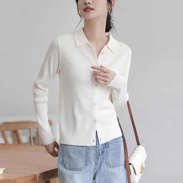 women's knits & tees knitted cardigan sweater women clothing collar long sleeve sweaters fashion cardigans for femme outwear 2021 autum, White
women's knits & tees knitted cardigan sweater women clothing collar long sleeve sweaters fashion cardigans for femme outwear 2021 autum, White