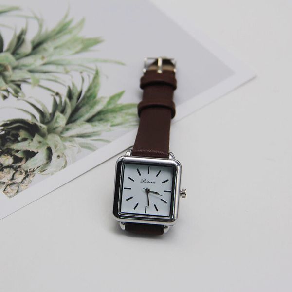 new ins style simple literary temperament silver retro square quartz watch, Slivery;brown
new ins style simple literary temperament silver retro square quartz watch, Slivery;brown