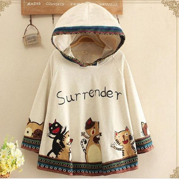 women's hoodies & sweatshirts japanese style spring autumn hooded cloak printed sweatshirt sweet girls coat, Black
women's hoodies & sweatshirts japanese style spring autumn hooded cloak printed sweatshirt sweet girls coat, Black