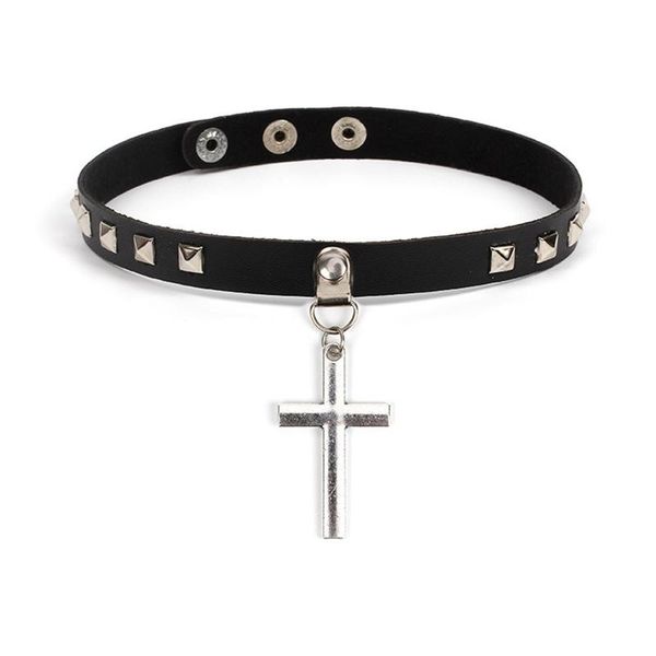 chokers punk style cross pendant necklace for women hip hop black pu leather choker with rivets lady collier wedding bride jewelry gift, Golden;silver
chokers punk style cross pendant necklace for women hip hop black pu leather choker with rivets lady collier wedding bride jewelry gift, Golden;silver