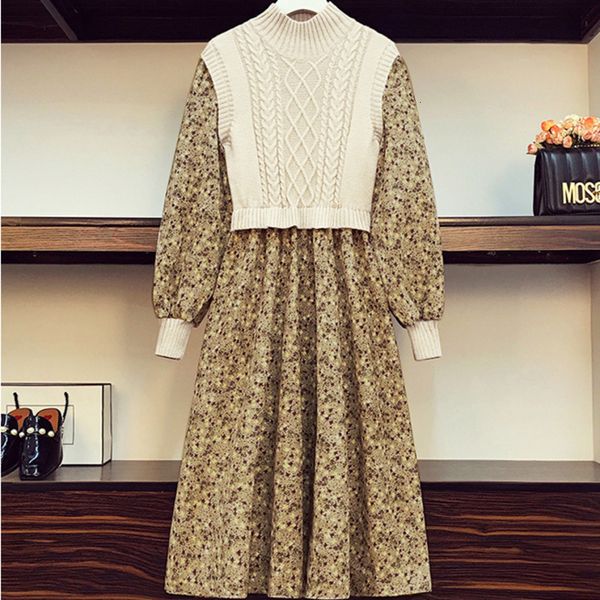 casual dresses autumn sweater es for women winter splicing pullover bandage slim knitting sweet corduroy floral print vestido 0ife, Black;gray
casual dresses autumn sweater es for women winter splicing pullover bandage slim knitting sweet corduroy floral print vestido 0ife, Black;gray