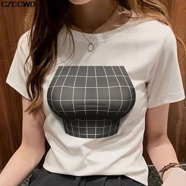fashion 3d spoof big chest womens t shirt print casual summer short sleeved harajuku personality streetwear tees, White
fashion 3d spoof big chest womens t shirt print casual summer short sleeved harajuku personality streetwear tees, White