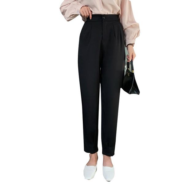 women's pants & capris 2021 autumn women fashion office beige chic button zip elegant solid casual woman loose high waist harem, Black;white
women's pants & capris 2021 autumn women fashion office beige chic button zip elegant solid casual woman loose high waist harem, Black;white