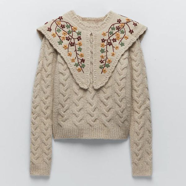 sweaters embroidery applique knit sweater women long sleeve vintage floral pullover knitted female winter embroided sweaters, White;black
sweaters embroidery applique knit sweater women long sleeve vintage floral pullover knitted female winter embroided sweaters, White;black