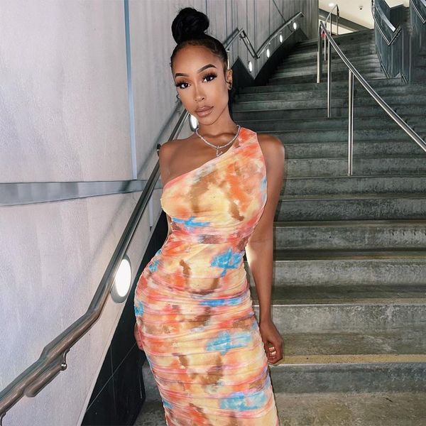 casual dresses tie dye ruched single shoulder midi dress sleeveless bodycon streetwear party club elegant 2021 summer clothes, Black;gray
casual dresses tie dye ruched single shoulder midi dress sleeveless bodycon streetwear party club elegant 2021 summer clothes, Black;gray