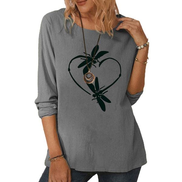 women's t-shirt #w dragonfly-heart print autumn women tee shirts round neck creative clothes long sleeve casual loose ladies t-shirts, White
women's t-shirt #w dragonfly-heart print autumn women tee shirts round neck creative clothes long sleeve casual loose ladies t-shirts, White