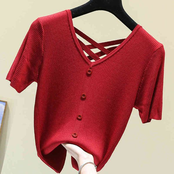 women's t-shirt shintimes woman tshirts summer t shirt women backless thin short sleeve slim knitted female clothes haut femm, White
women's t-shirt shintimes woman tshirts summer t shirt women backless thin short sleeve slim knitted female clothes haut femm, White