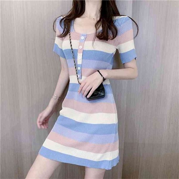 rainbow striped knitted bodycon vestidos de mujer short sleeve vintage summer dress stretch harajuku woman dresses 210519, Black;gray
rainbow striped knitted bodycon vestidos de mujer short sleeve vintage summer dress stretch harajuku woman dresses 210519, Black;gray
