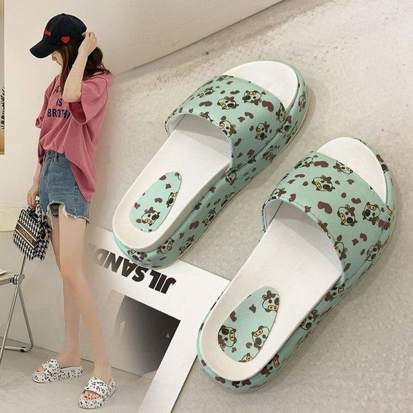 slippers mid-heel flat sandals women's summer 2021 cute animal print all-match bathroom home shoes, Black
slippers mid-heel flat sandals women's summer 2021 cute animal print all-match bathroom home shoes, Black