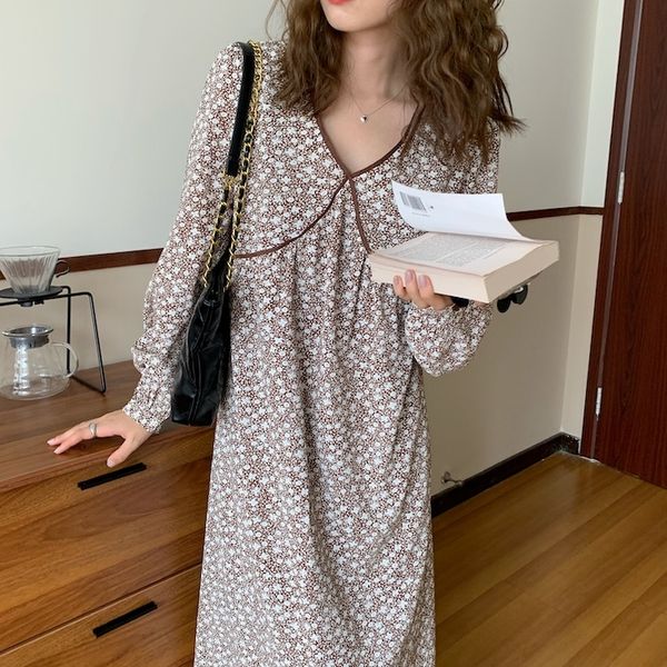 korean style vintage summer lazy french small retro chic long-sleeved dress for women 210427, Black;gray
korean style vintage summer lazy french small retro chic long-sleeved dress for women 210427, Black;gray