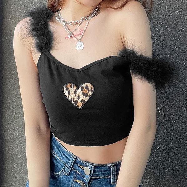 women's fasion open navel halter love leopard pattern slim vest tanks & camis, White
women's fasion open navel halter love leopard pattern slim vest tanks & camis, White