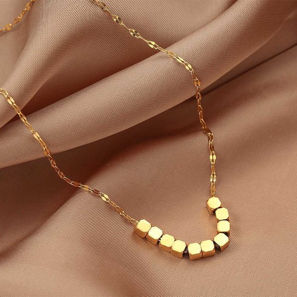 women's lucky bead necklace, 2021 stainless steel, 18k gold metal jewelry, neck ras chain, party gift, new series, Silver
women's lucky bead necklace, 2021 stainless steel, 18k gold metal jewelry, neck ras chain, party gift, new series, Silver