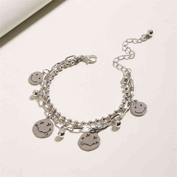 trendy double-layer chain bracelet smiley face pendant female personality jumping hip hop jewelry pulseras mujer pulsera, Golden;silver
trendy double-layer chain bracelet smiley face pendant female personality jumping hip hop jewelry pulseras mujer pulsera, Golden;silver