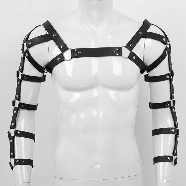 Sexy Harness Men Lingerie Gothic Punk Exotic Tanks Leather Arm Caged Body Chest Muscle Harness Costume Belt with Metal O Rings, Black;white
Sexy Harness Men Lingerie Gothic Punk Exotic Tanks Leather Arm Caged Body Chest Muscle Harness Costume Belt with Metal O Rings, Black;white