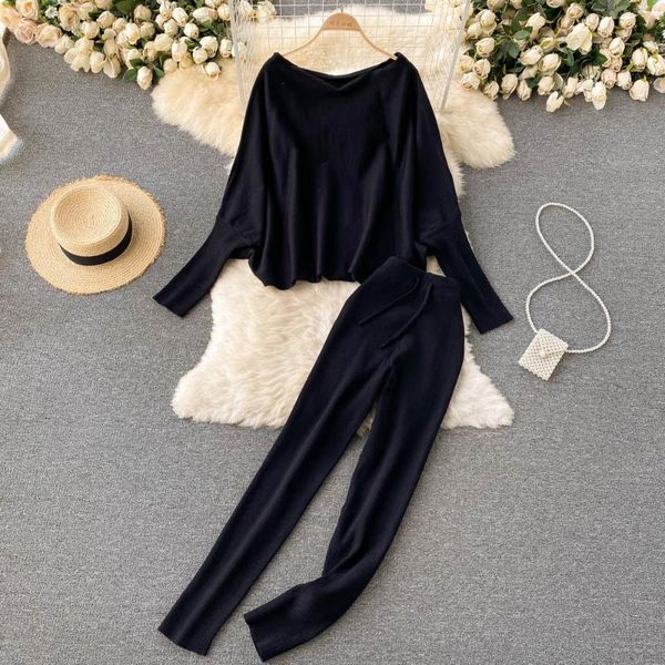 women's tracksuits fashion sports sweater suit 2021 spring and autumn retro loose bat sleeve casual knitted + trousers two-piece female, Gray
women's tracksuits fashion sports sweater suit 2021 spring and autumn retro loose bat sleeve casual knitted + trousers two-piece female, Gray