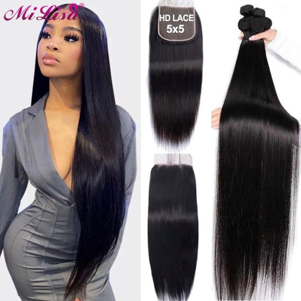 human hair bulks 30 inch straight bundles with closure brazilian remy weaves 3/4 bone 5x5, Black
human hair bulks 30 inch straight bundles with closure brazilian remy weaves 3/4 bone 5x5, Black