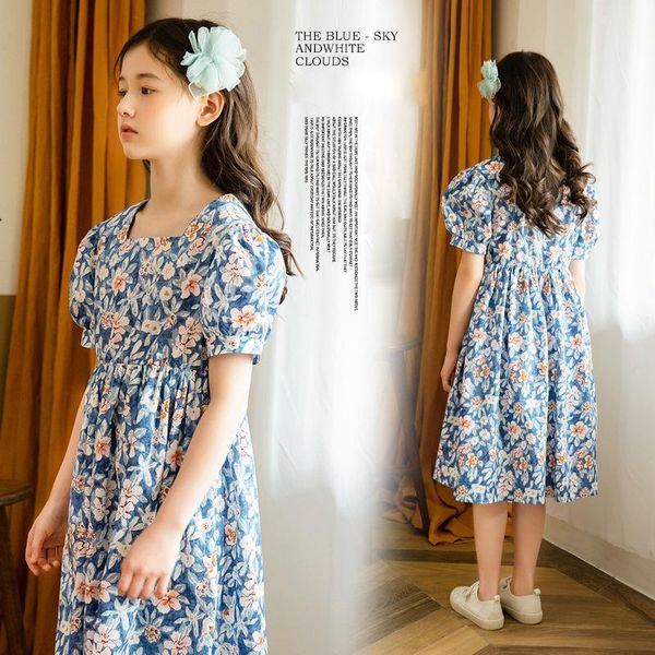 girl's dresses summer light for girls 2021 french style floral dress cotton children puff sleeve square collar child clothing, Red;yellow
girl's dresses summer light for girls 2021 french style floral dress cotton children puff sleeve square collar child clothing, Red;yellow