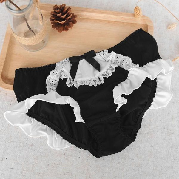 women's panties black white japanese maid style cute lacing briefs underwear milk shreds low waist package buttocks ladies sweet, Black;pink
women's panties black white japanese maid style cute lacing briefs underwear milk shreds low waist package buttocks ladies sweet, Black;pink