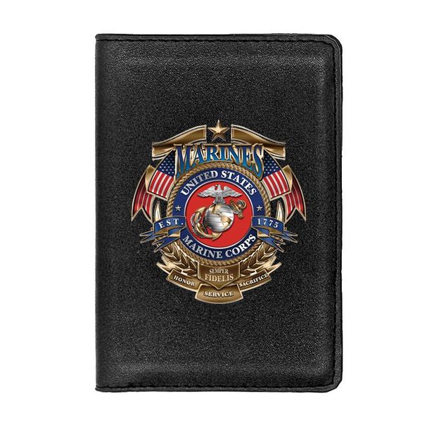 card holders united states marine corps passport cover classic leather men women id travel holder wallet, Brown;gray
card holders united states marine corps passport cover classic leather men women id travel holder wallet, Brown;gray