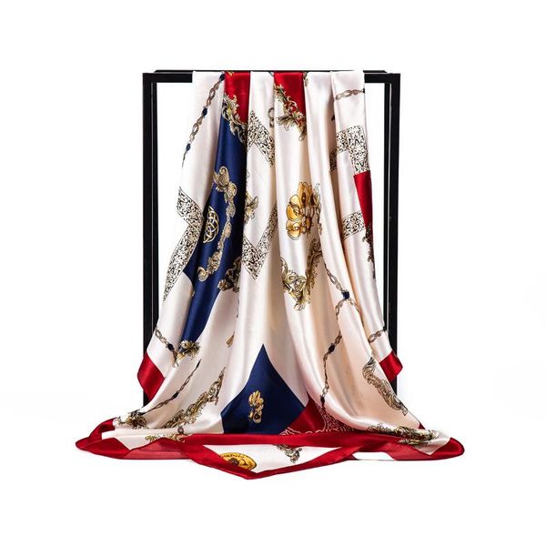 scarves 90x90cm fashionable royal crown key pattern silk satin women's large square scarf muslim headscarf scarfs for ladies, Blue;gray
scarves 90x90cm fashionable royal crown key pattern silk satin women's large square scarf muslim headscarf scarfs for ladies, Blue;gray