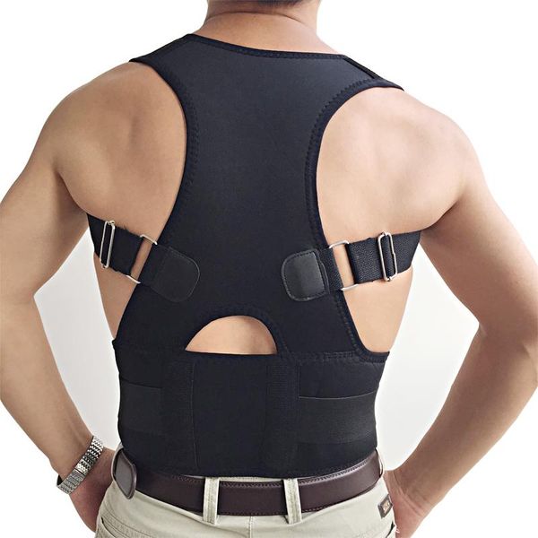 men women adjustable plus size magnetic posture corrector belt braces support back shoulder, Black;blue
men women adjustable plus size magnetic posture corrector belt braces support back shoulder, Black;blue
