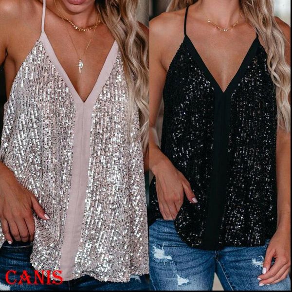 womens tank summer women casual camisole v neck sequins strappy vest sleeveless solid blouse tee female clothing, White
womens tank summer women casual camisole v neck sequins strappy vest sleeveless solid blouse tee female clothing, White