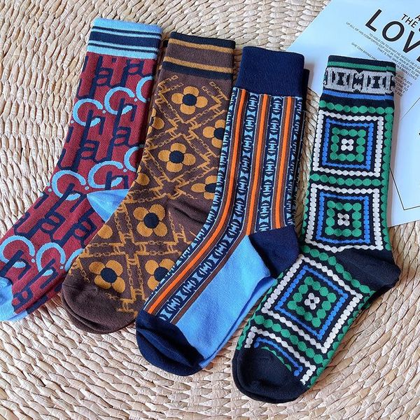 men's socks 1 pair and women's autumn winter contrast color couple retro trend in tube cotton, Black
men's socks 1 pair and women's autumn winter contrast color couple retro trend in tube cotton, Black