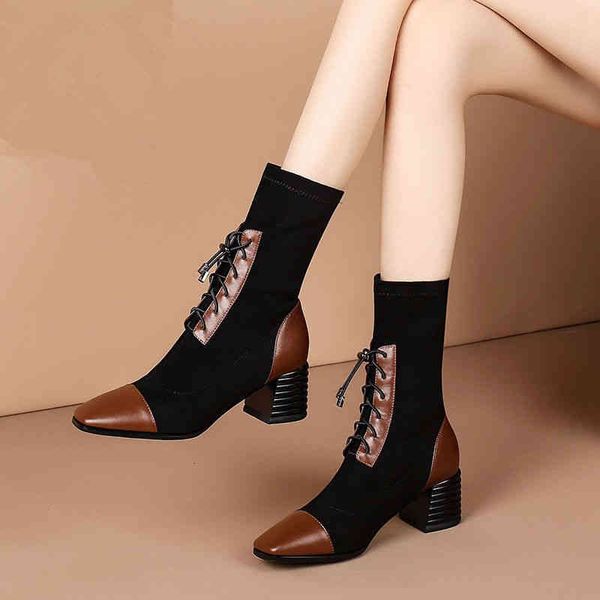 dress shoes mid heel slim sock boots,women autumn/winter shoes,square toe,lace-up,thick heel,stretch fabric boot,female footware,b, Black
dress shoes mid heel slim sock boots,women autumn/winter shoes,square toe,lace-up,thick heel,stretch fabric boot,female footware,b, Black