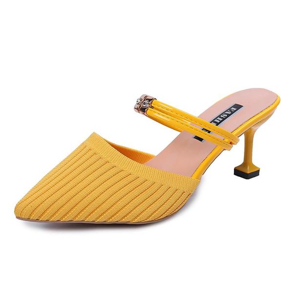 sandals summer women high heel ladies slippers pointed toe slip-on office pumps casual shoes sandalias mujer, Black
sandals summer women high heel ladies slippers pointed toe slip-on office pumps casual shoes sandalias mujer, Black