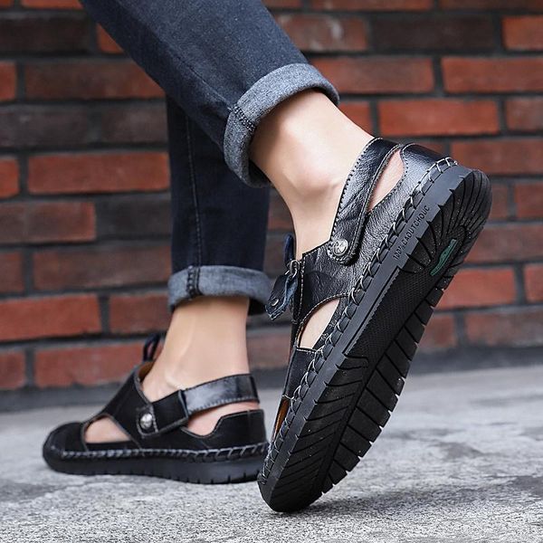 slippers cuerorasteira safety sandles size beach cuir sandali para da hombre homme masculino verano male couro sandalias romanas sandalia, Black
slippers cuerorasteira safety sandles size beach cuir sandali para da hombre homme masculino verano male couro sandalias romanas sandalia, Black