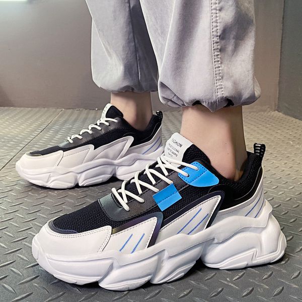 2021 spring breathable casual trend korean small white men's dad thick soled sho, Black
2021 spring breathable casual trend korean small white men's dad thick soled sho, Black