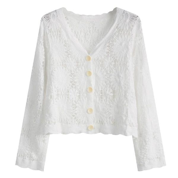 women's jackets summer knitting women coat korean style fashion hollow out thin 2021 female sunscreen cardigan v neck cropped wild, Black;brown
women's jackets summer knitting women coat korean style fashion hollow out thin 2021 female sunscreen cardigan v neck cropped wild, Black;brown
