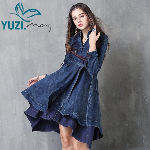 women's jackets jacket women 2021 yuzi.may boho denim coats long sleeve stand collar a-line detachable belt flower embroidery b9223, Black;brown
women's jackets jacket women 2021 yuzi.may boho denim coats long sleeve stand collar a-line detachable belt flower embroidery b9223, Black;brown