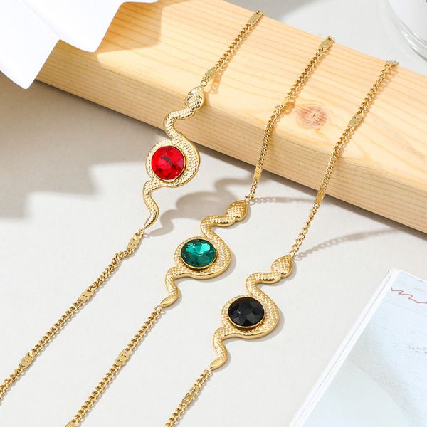 gold plating stainless steel snake pendant necklace ins style women jewelry for gift, Silver
gold plating stainless steel snake pendant necklace ins style women jewelry for gift, Silver