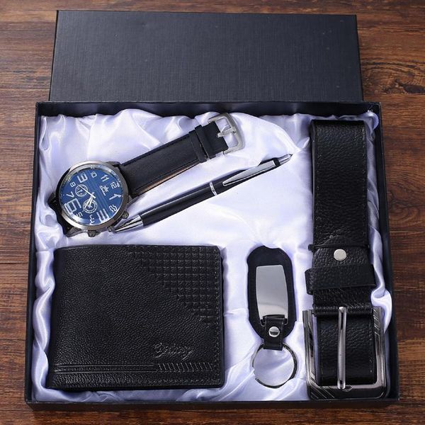 wristwatches fashion luxury men's watch leather belt folding wallet key chain pen gifts sets for men gift boyfriend husband, Slivery;brown
wristwatches fashion luxury men's watch leather belt folding wallet key chain pen gifts sets for men gift boyfriend husband, Slivery;brown