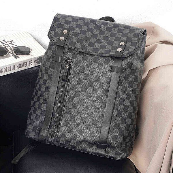 backpack 2021 classic youth outdoor trendy men's plaid leather college student schoolbag computer, Black;red
backpack 2021 classic youth outdoor trendy men's plaid leather college student schoolbag computer, Black;red